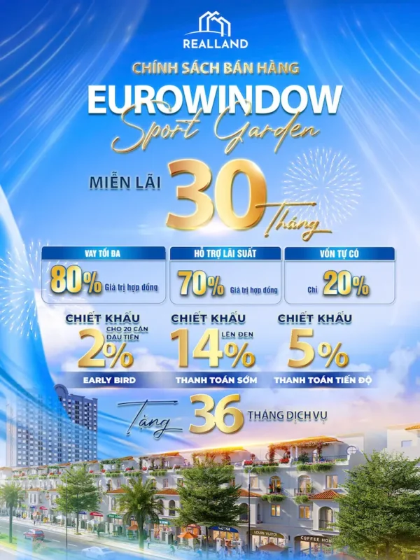 Chính sách bán hàng Eurowindow Sport Garden Đông Vĩnh, Vinh, Nghệ An