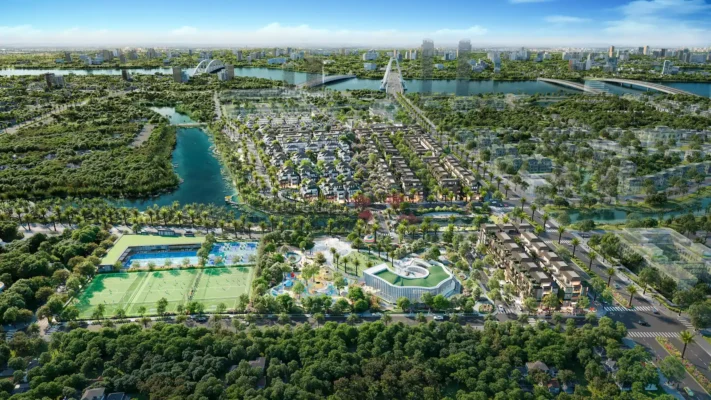 PHỐI CẢNH VIEW TỪ CÔNG VIÊN TRUNG TÂM SENSIA SQUARE - Dự án Trí Dương